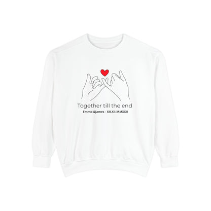 Together Till the End Sweatshirt – Personalized Couple Heart Pinky Promise Crewneck