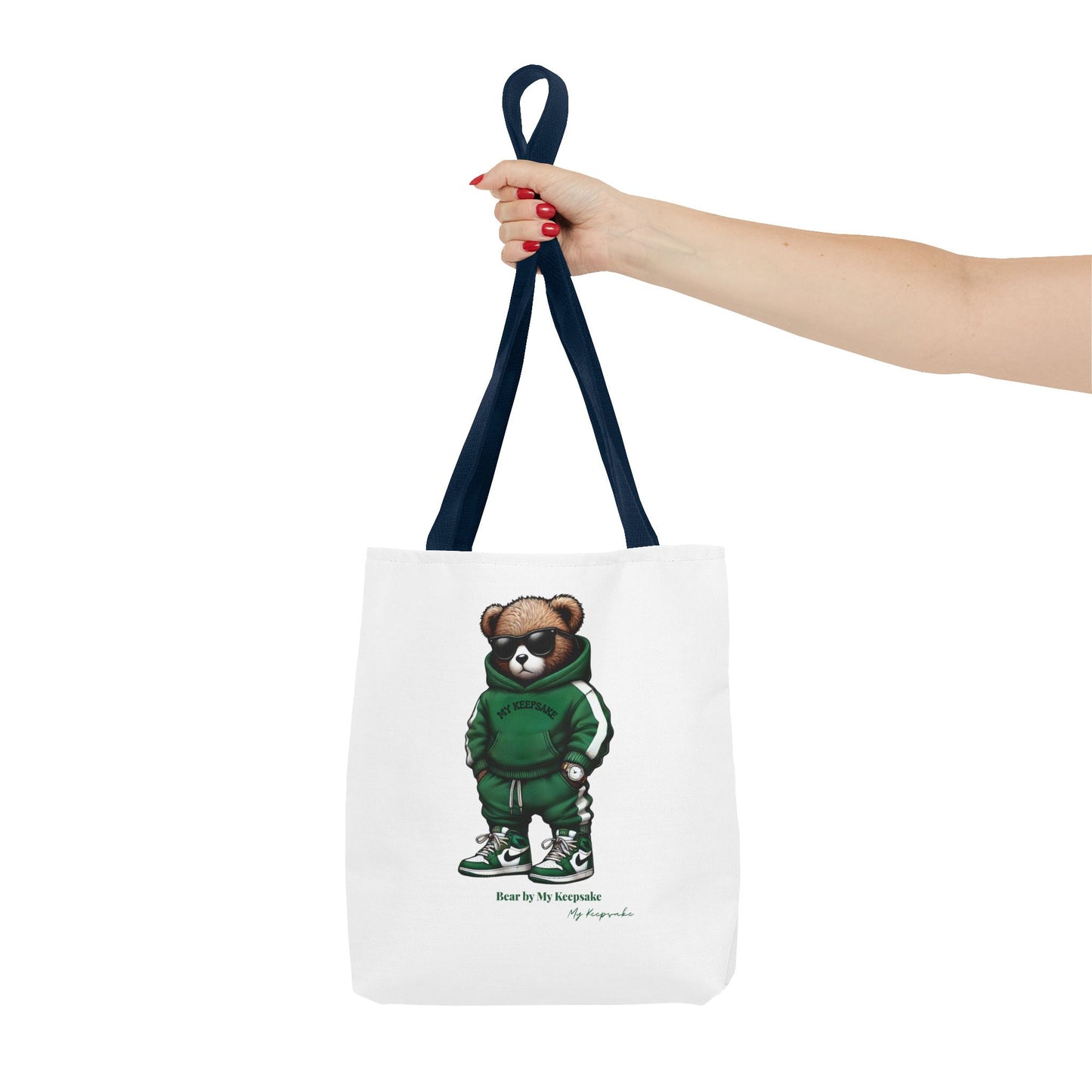 Tote Bag White  – Green Bear by My Keepsake