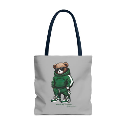 Tote Bag Light grey –  Green Bear by My Keepsake
