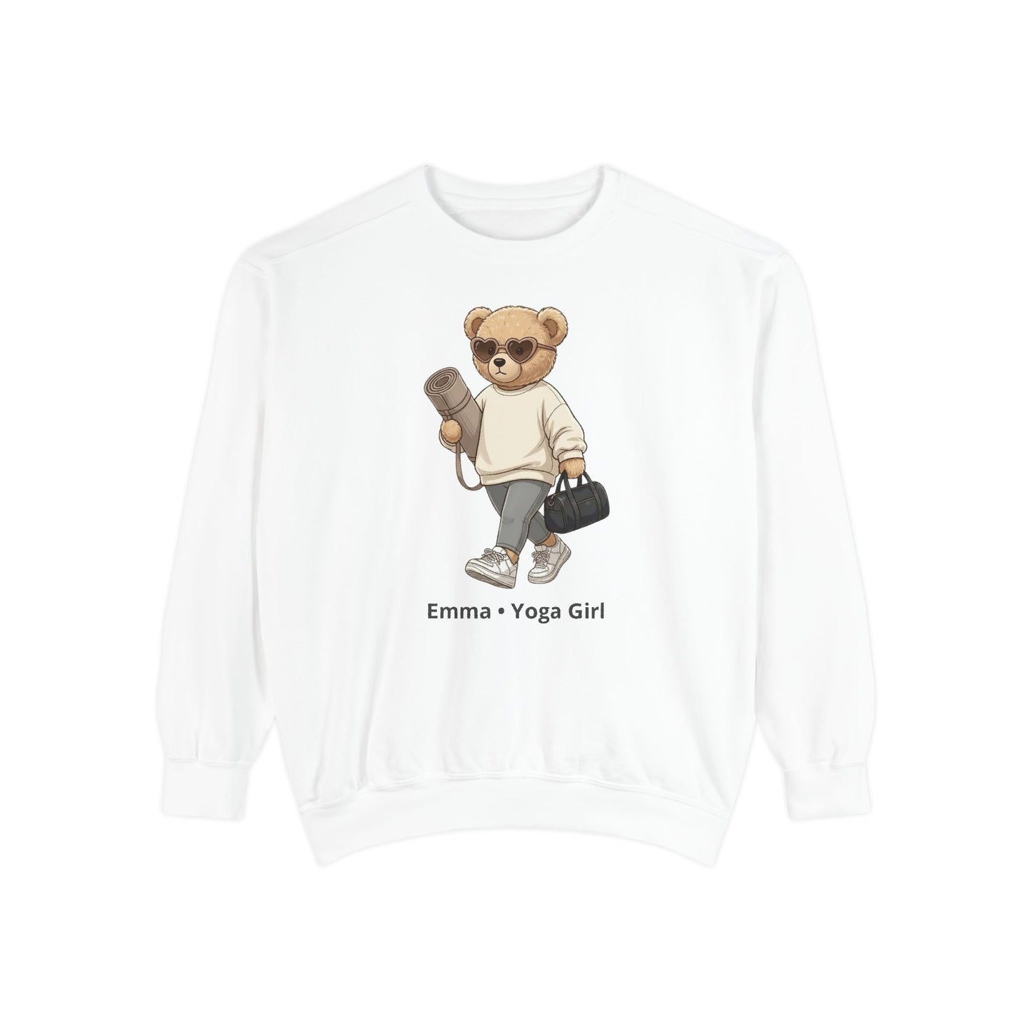 Personalized Yoga Bear Premium Sweatshirt – Custom Name Crewneck