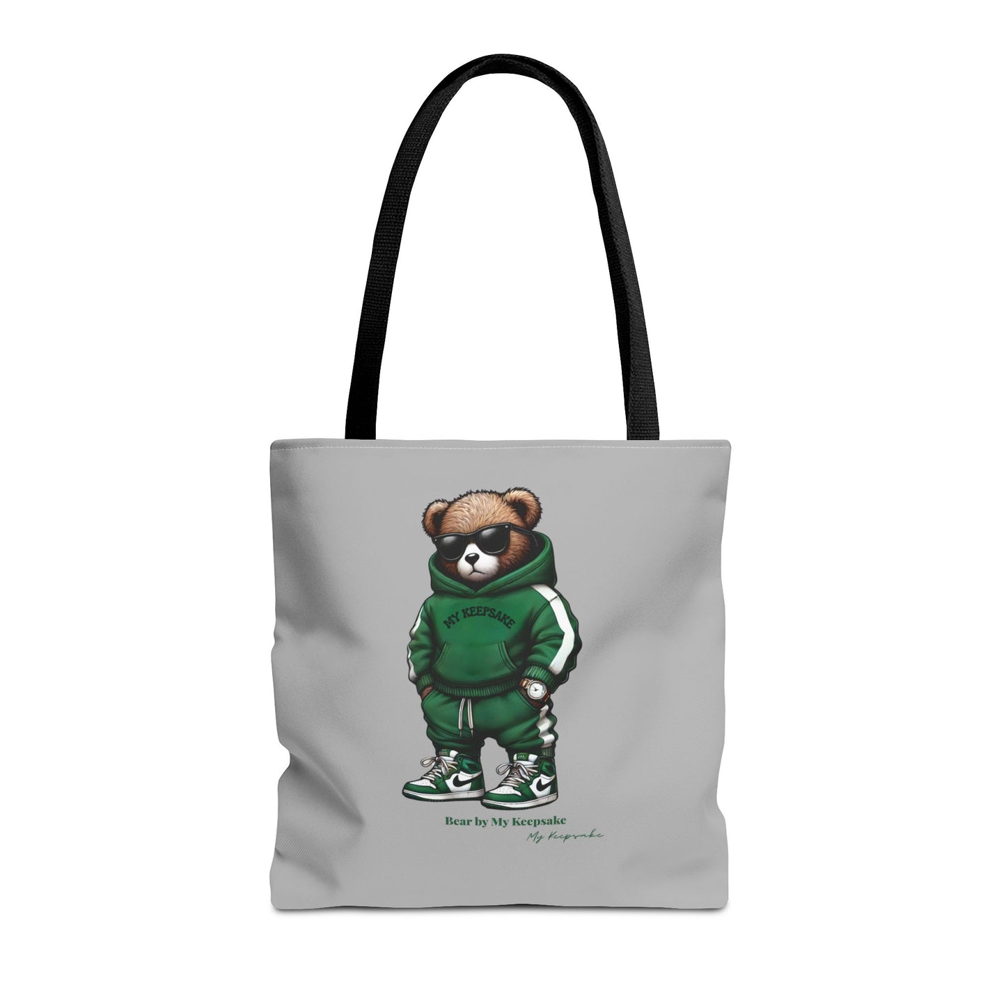 Tote Bag Light grey –  Green Bear by My Keepsake