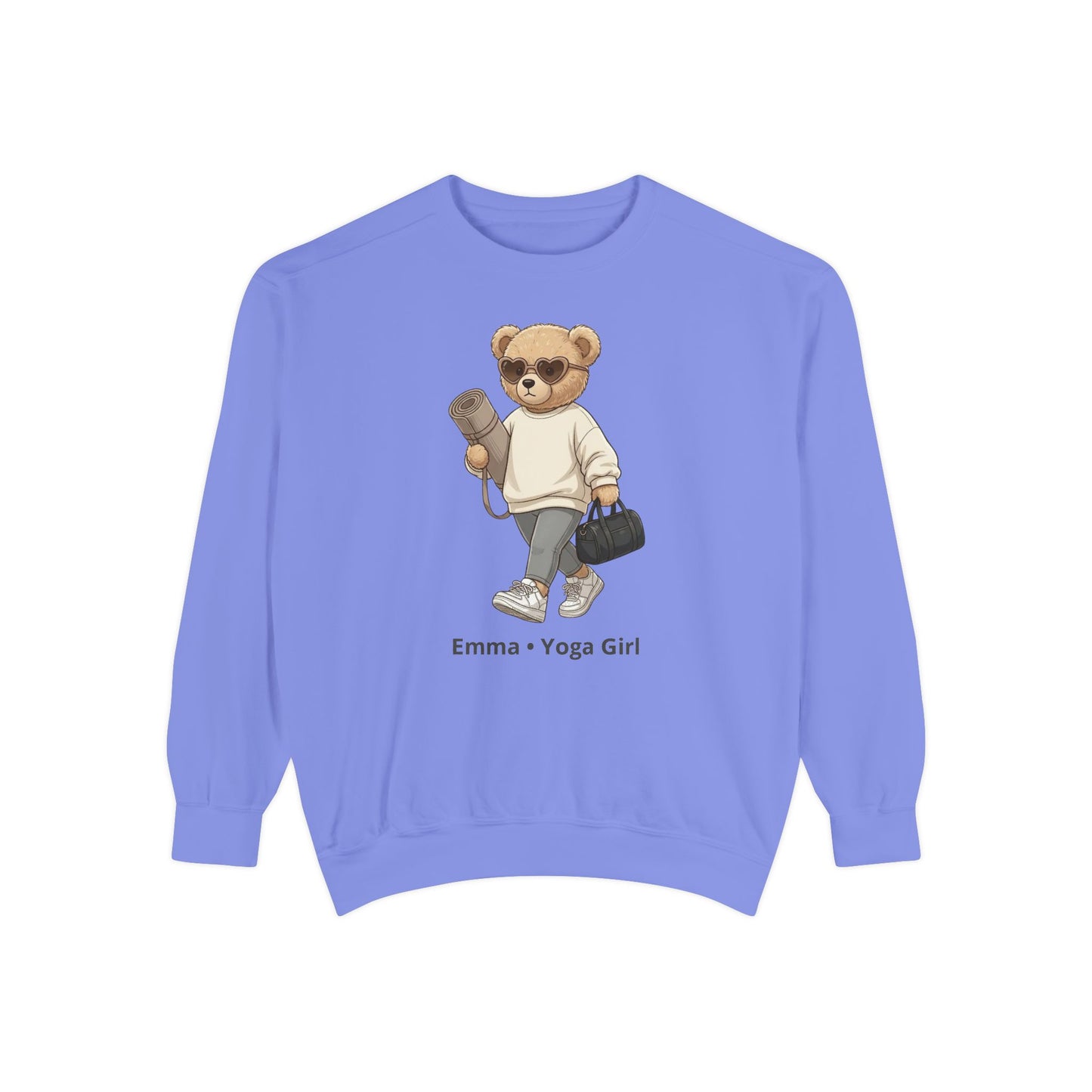 Personalized Yoga Bear Premium Sweatshirt – Custom Name Crewneck