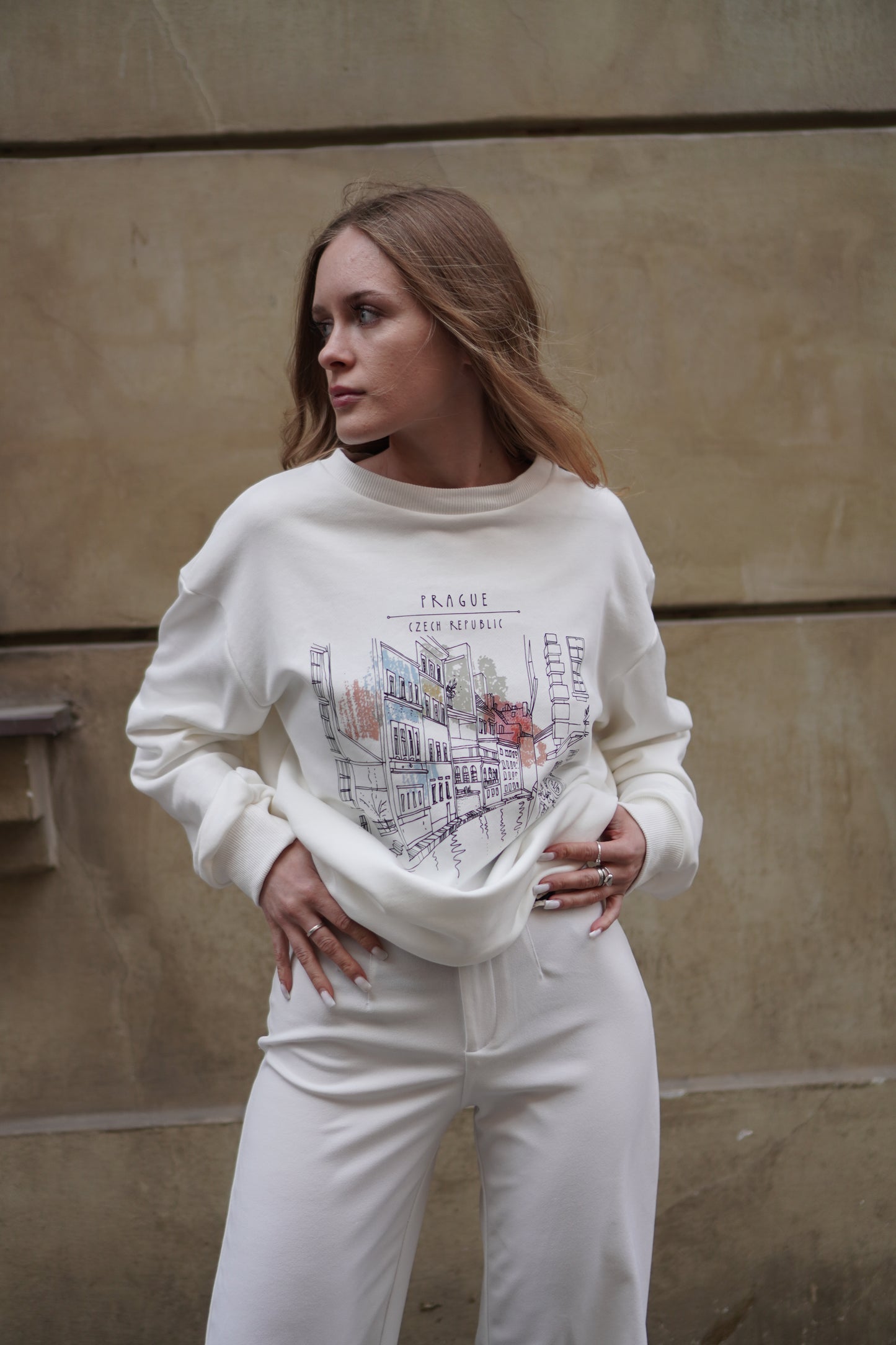 Prague Sketch Unisex Sweatshirt – Vintage City Illustration Crewneck