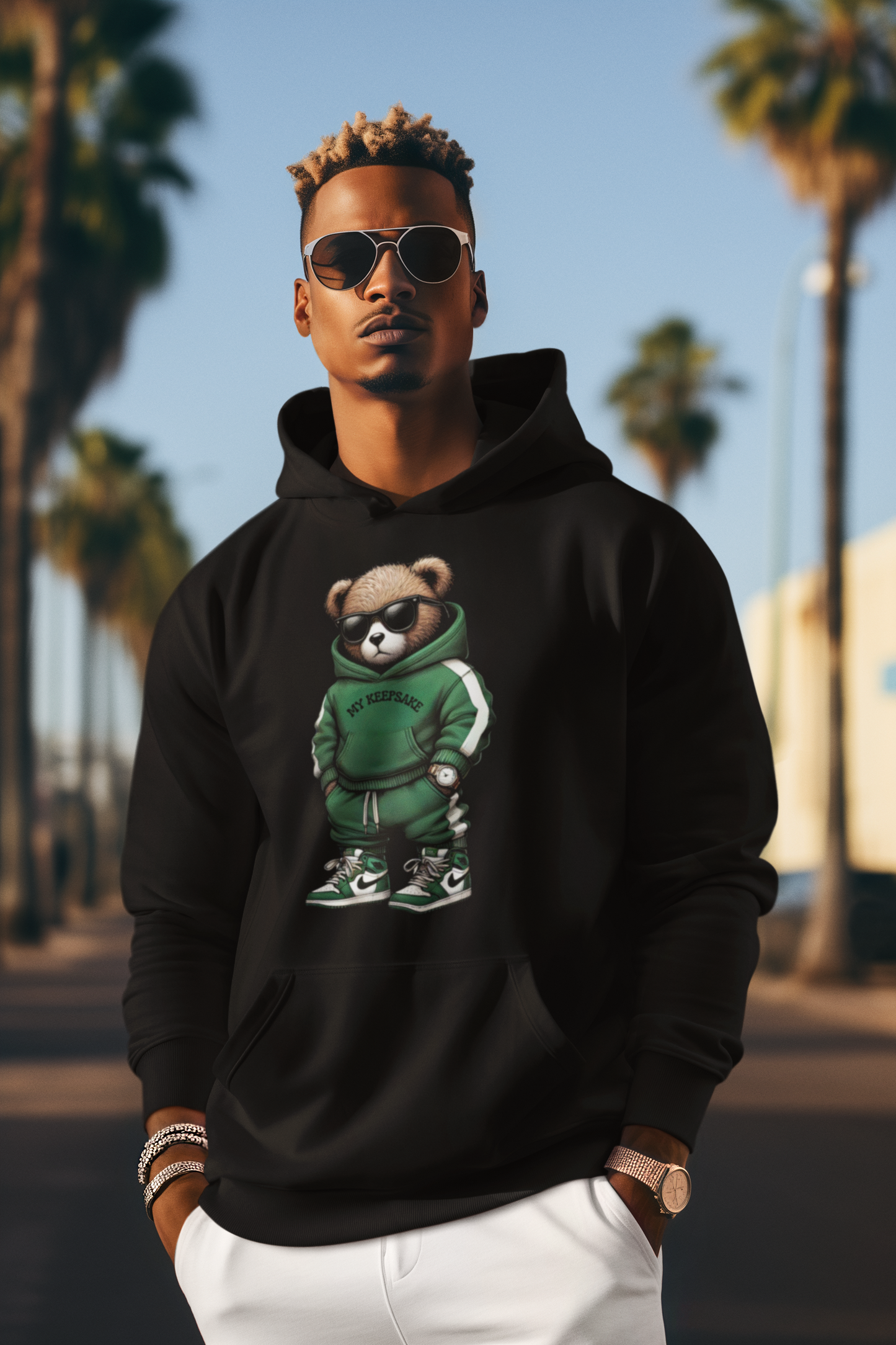 Streetwear Bear Hoodie | Unisex Graphic Hoodie | Aesthetic Cute Bear Sweatshirt