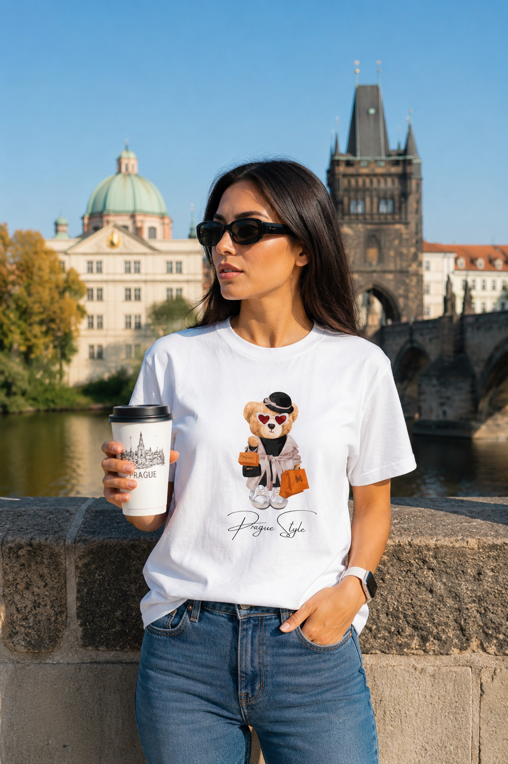 Prague Style Bear Relaxed Fit T-Shirt