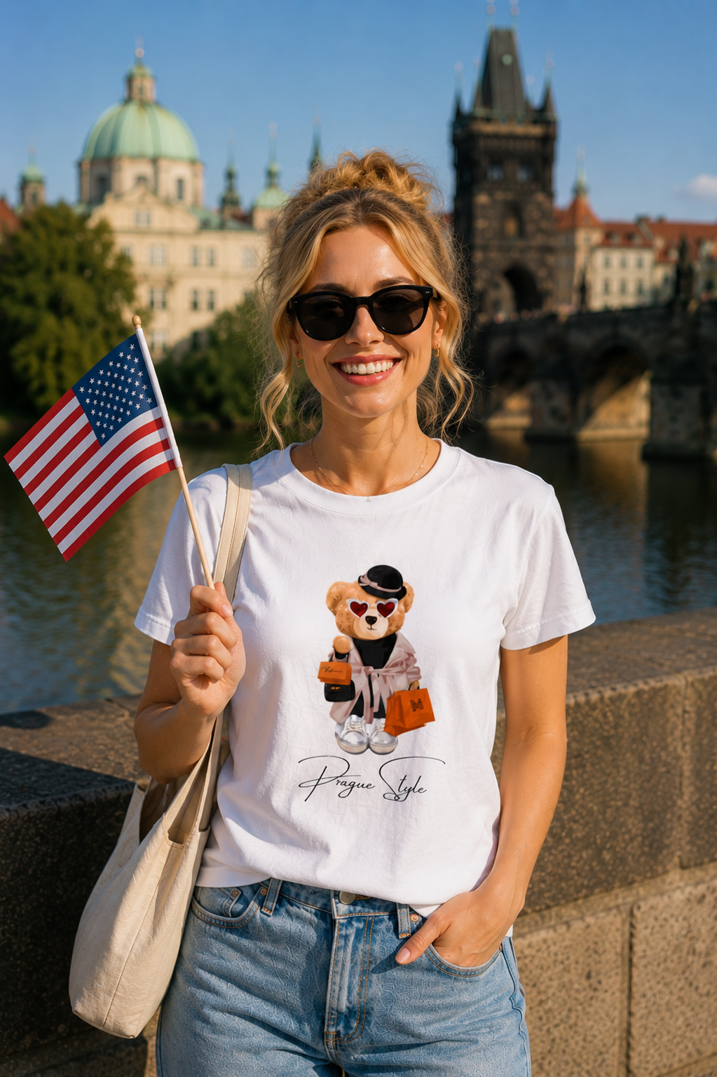 Prague Style Bear Relaxed Fit T-Shirt