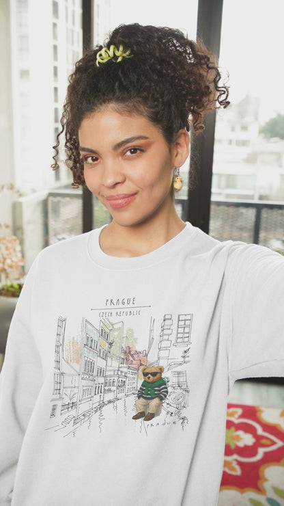 Prague Teddy Bear Sweatshirt   Czech Republic Souvenir Tee