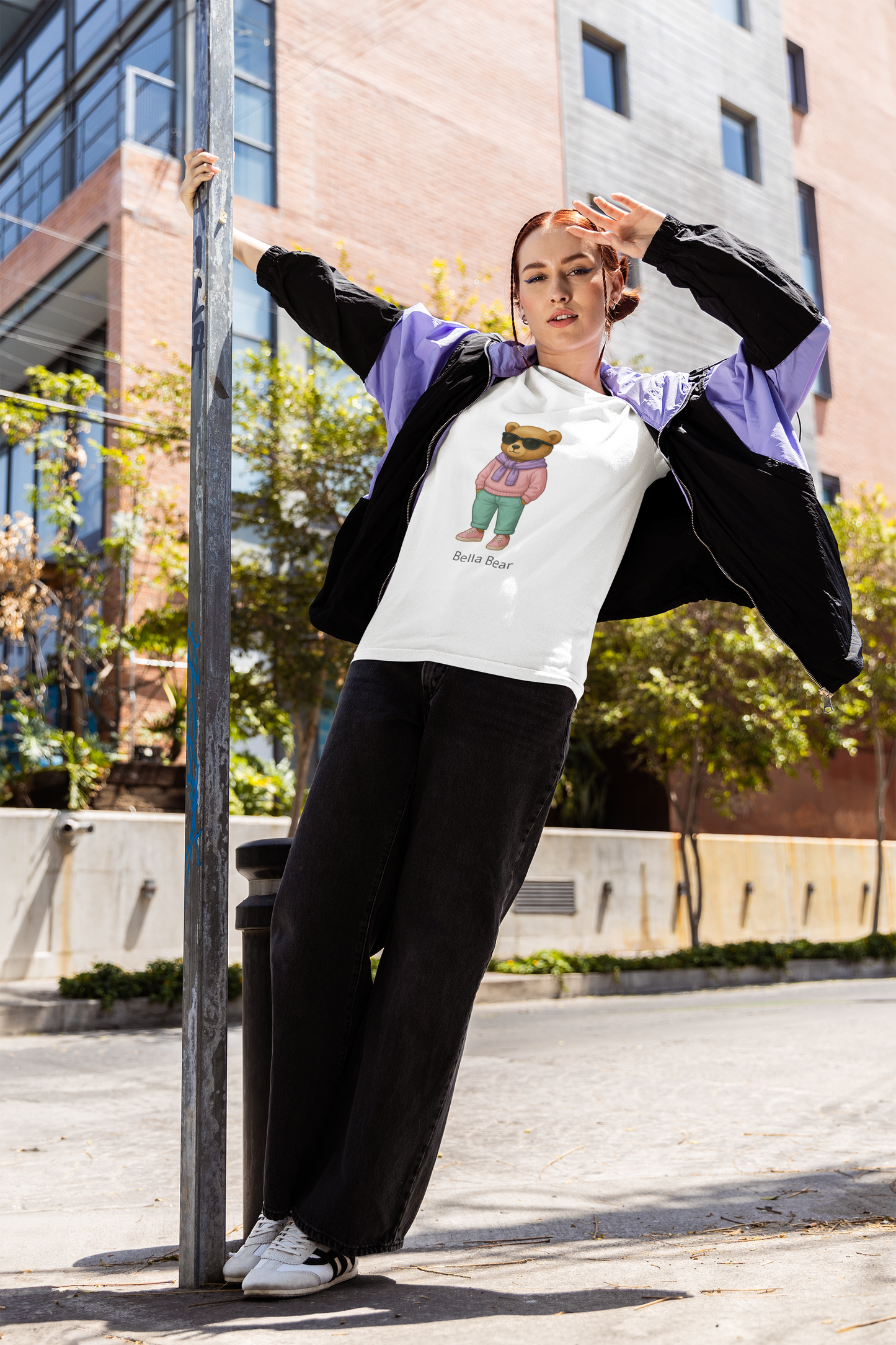 Street Bear Girl T-Shirt – Personalized Name Cute Tee