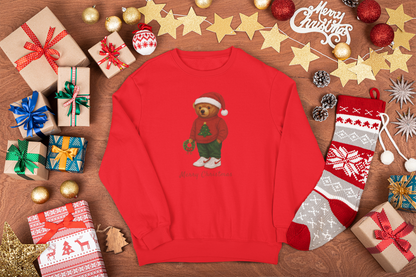 Cozy Christmas Bear Toddler Sweatshirt | Festive Holiday Gift for Kids, Santa Bear Design