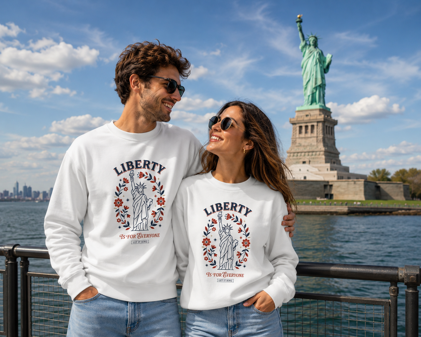 Patriotic Statue of Liberty Sweatshirt | Vintage Americana Crewneck