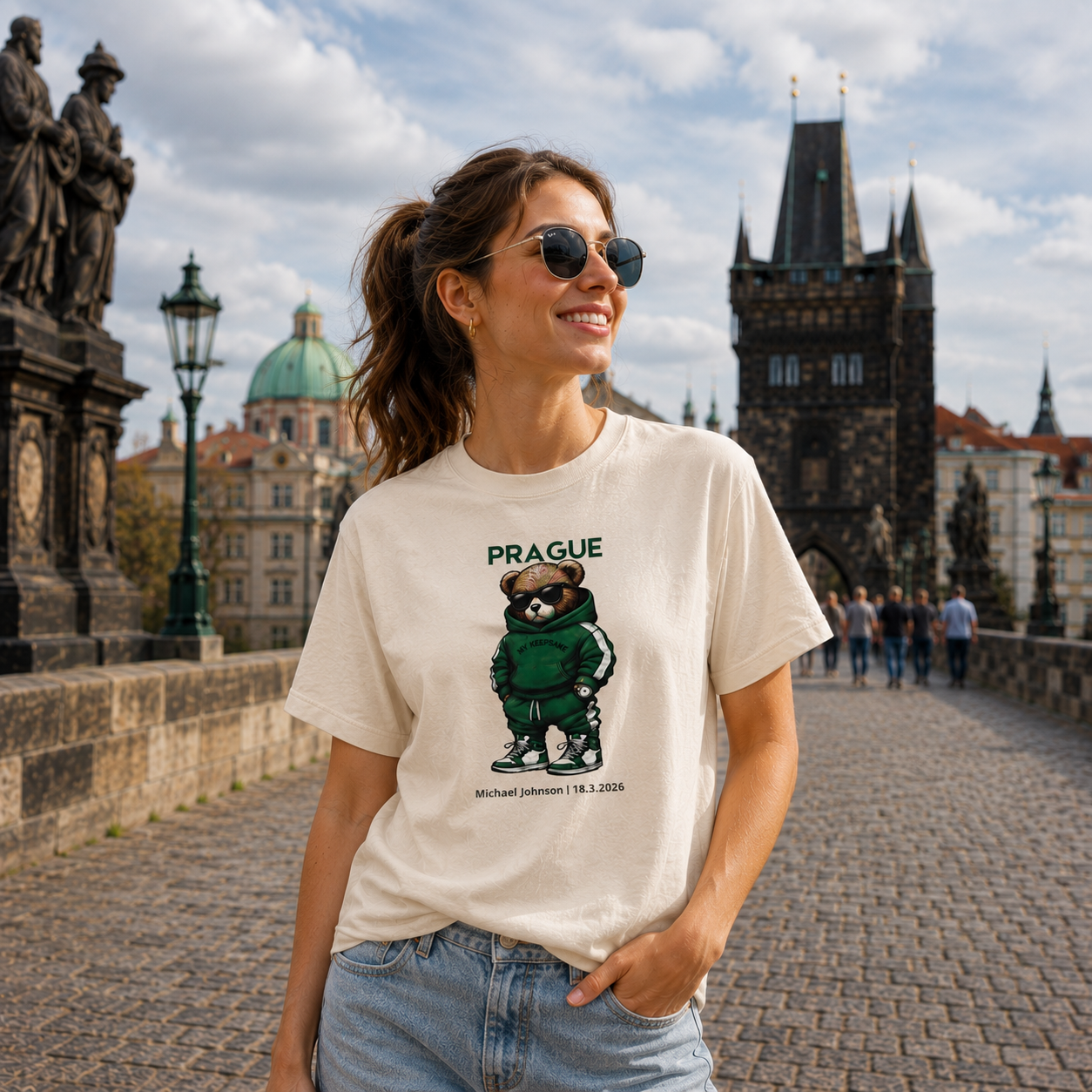 Personalized Prague Bear T-Shirt | Custom Name Tee