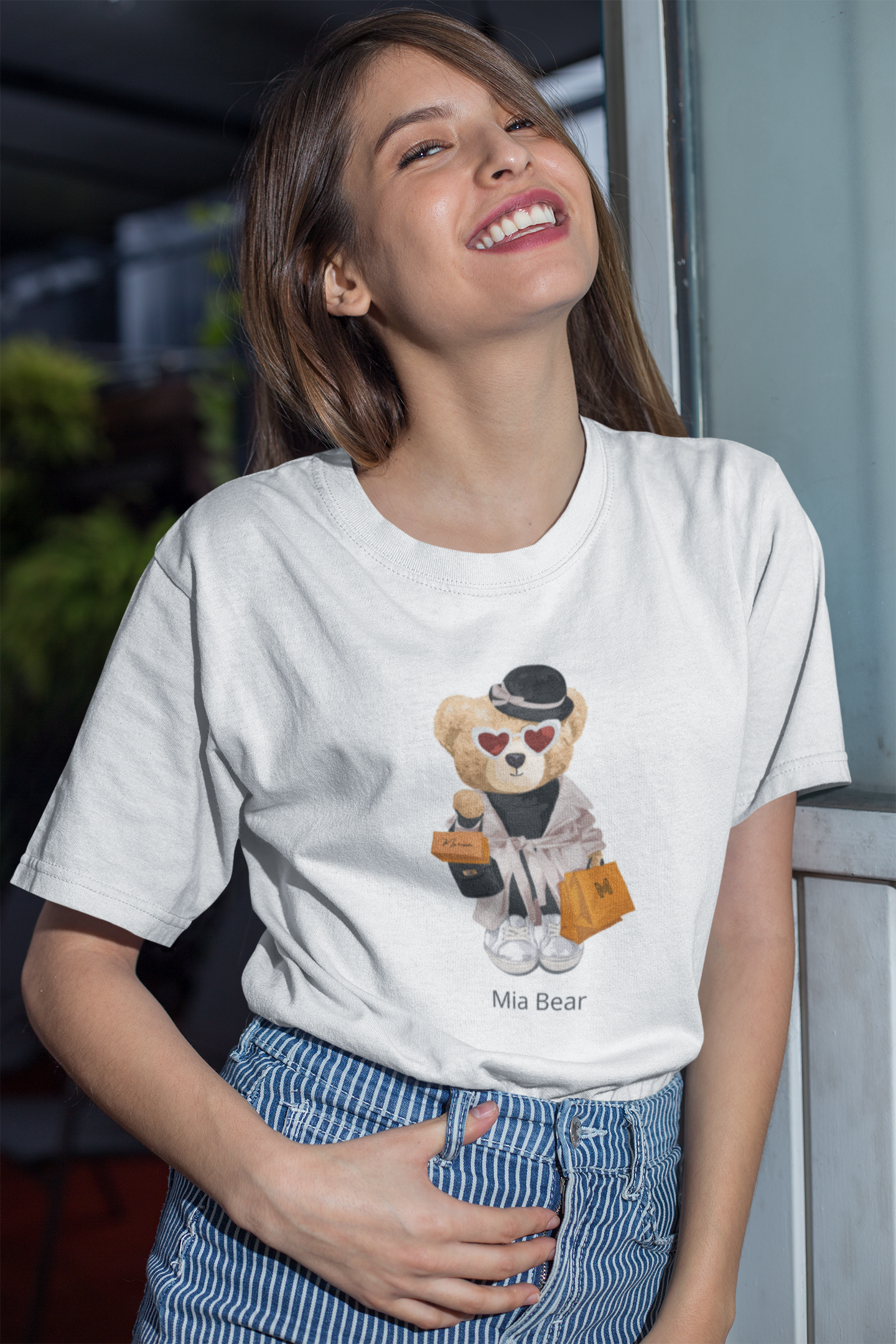 City Shopper Bear T-Shirt – Personalized Name Cute Tee