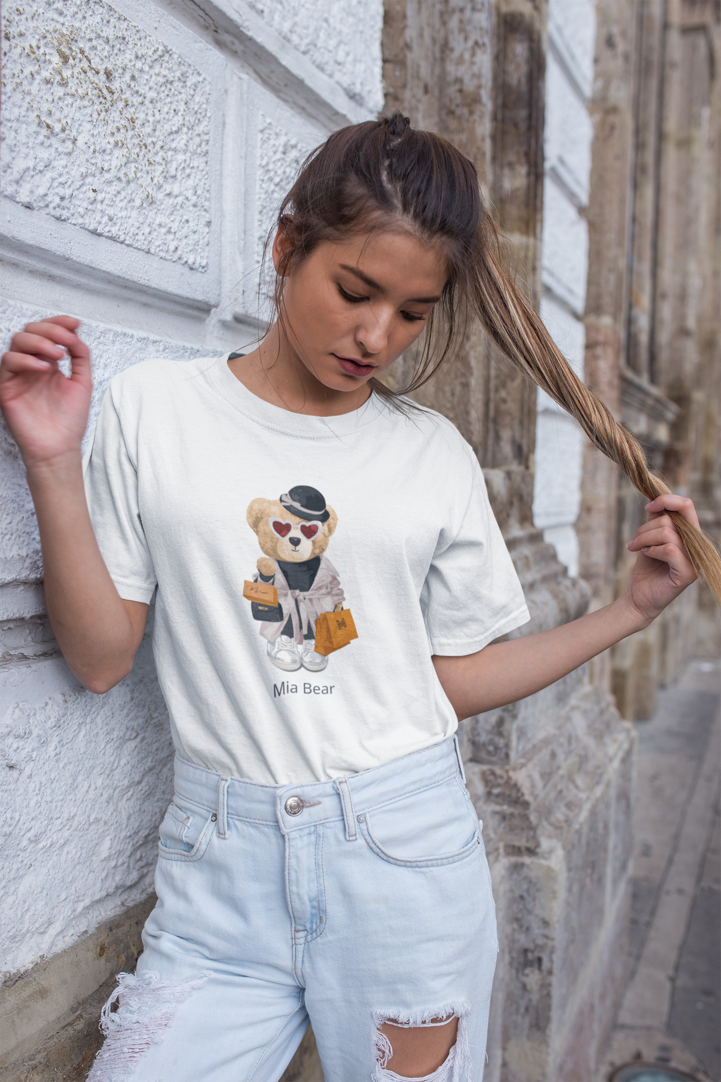 City Shopper Bear T-Shirt – Personalized Name Cute Tee