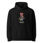 Black organic cotton hoodie with Shopaholic Teddy Bear I Love Shopping design