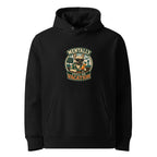 Black organic cotton hoodie with Mentally on Vacation French Bulldog design