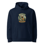 French navy organic cotton hoodie with Mentally on Vacation French Bulldog design
