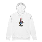 White organic cotton Shopaholic Teddy Bear hoodie by My Keepsake