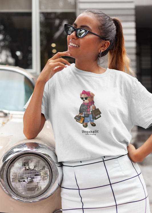 Shopping Bear Unisex T-shirt - Perfect Gift for Shopaholics